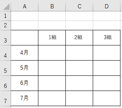 表のサンプル