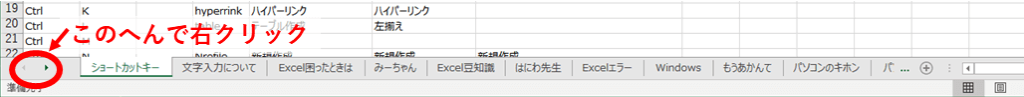 シートの選択ウィンドウの表示