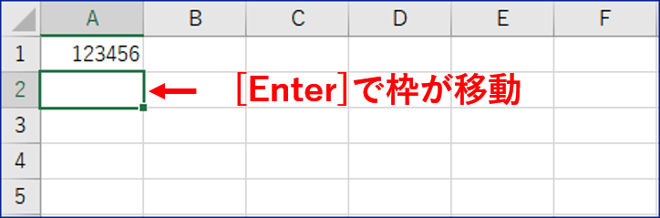 Enterでアクティブセルが移動