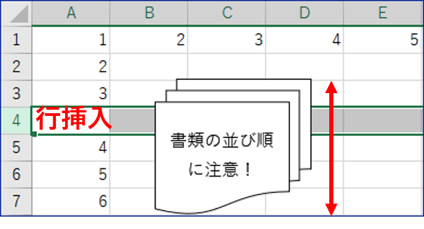 行挿入してサイズが変わってしまった図形