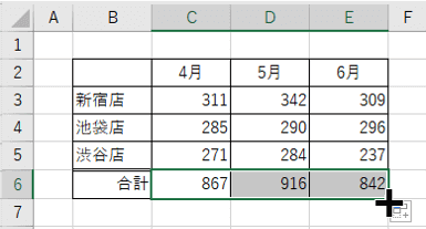 数式をオートフィルでコピー