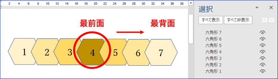 最初の図形の並び