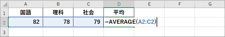 セルD2を編集モードにしたところ