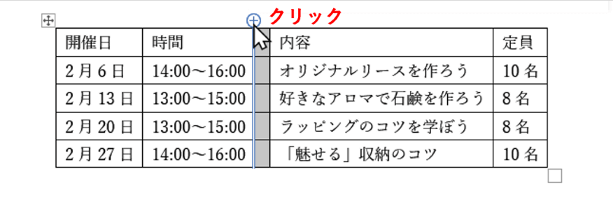 列を追加したところ