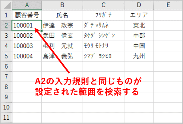 検索条件の基準となるセルを選択したところ