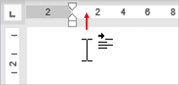 字下げのカーソル