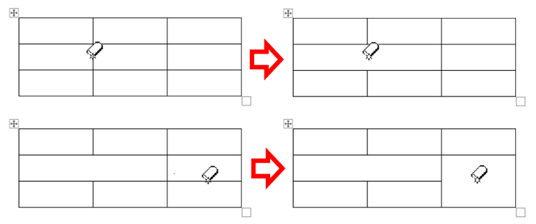 表の内側の線を削除した例