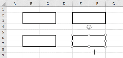 描画モードをロックして複数図形を描画するところ