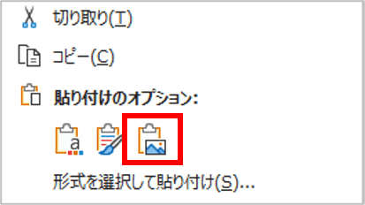 貼り付けのオプション「図」