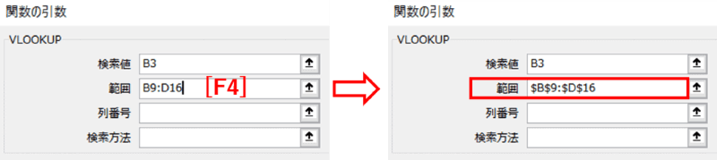 セル範囲を絶対参照にしたところ