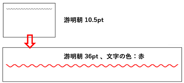 フォントサイズと文字色を変更したところ