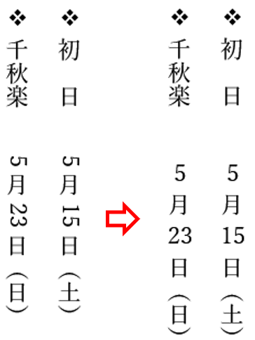 日付に縦中横を適用