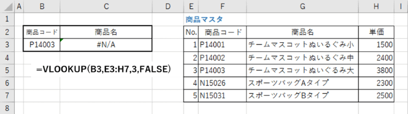 範囲の設定誤りエラー例