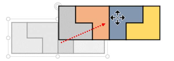 グループ化した図形の位置移動