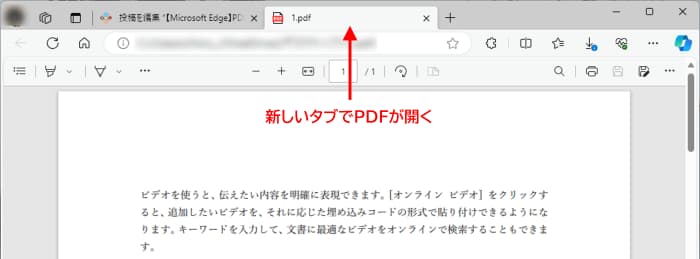 EdgeでPDFを開いた状態