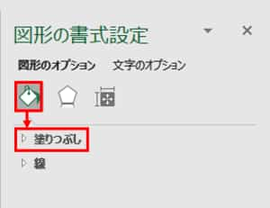 図形の書式設定　塗りつぶし