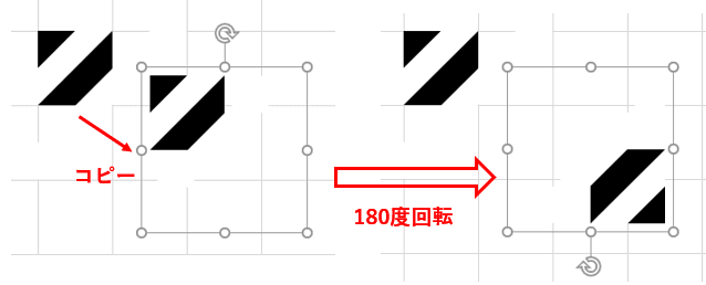 図形をコピーし180度回転