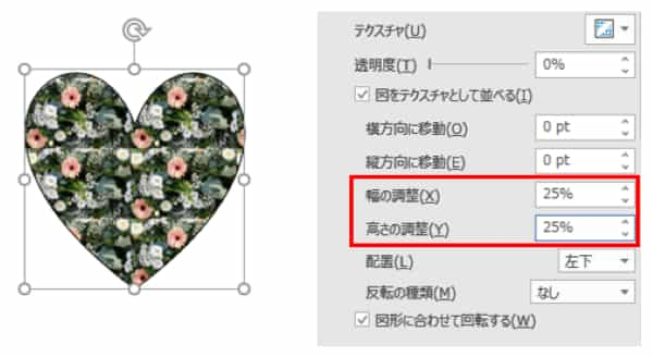 画像の幅と高さの数値を下げた例