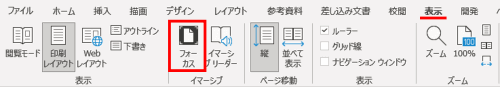 表示タブ　フォーカスボタン