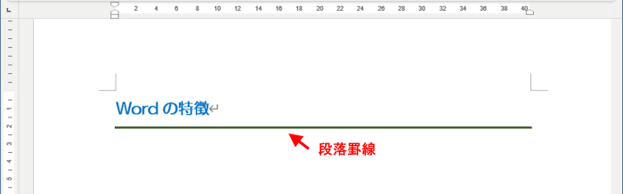 文字書式に段落罫線を適用している例