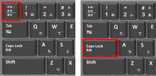 半角全角キーとCapsLockキー