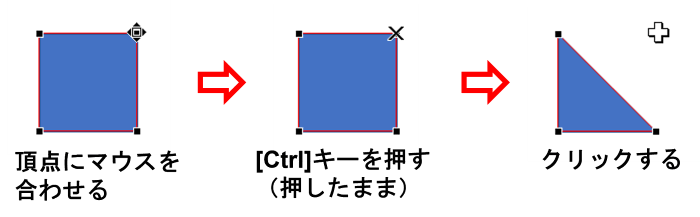 Ctrlキーとクリックで頂点を削除する手順