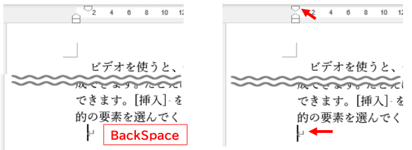 BackSpaceで字下げを解除