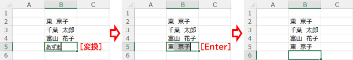 漢字変換したタイミングで候補が表示