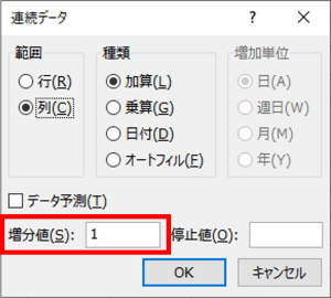 増分値　1