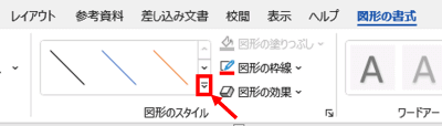 図形の書式タブ　クイックスタイル