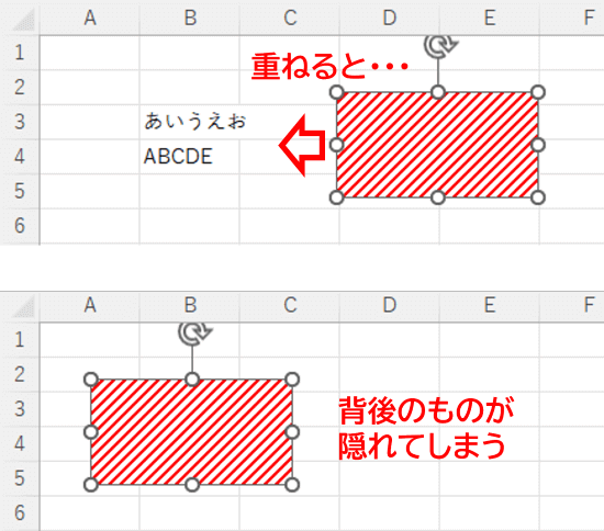 パターンで塗りつぶした図形