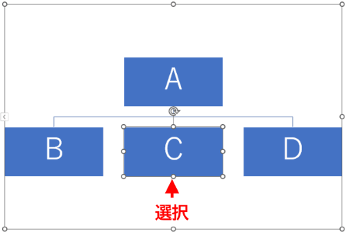 2段目中央の図形を選択