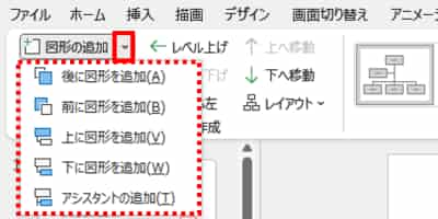 図形の追加メニュー