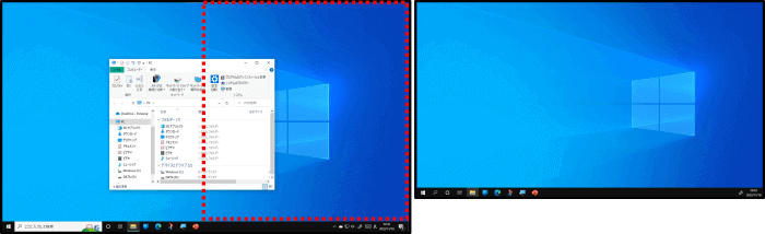 モニター2台拡張　左にエクスプローラーウィンドウ