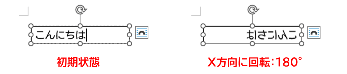文字が左右反転した結果例