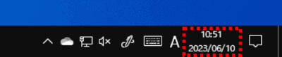 タスクバーの日付表示